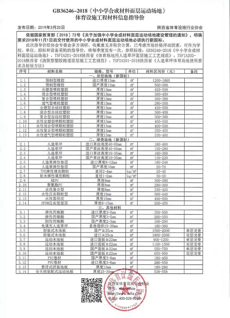 新國標(biāo)塑膠跑道信息價